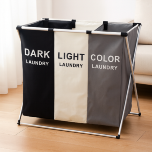 HAMPER/ CESTA DE ROPA SUCIA 3 DIVISIONES GRANDE DE 180 L